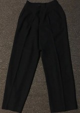 Womens Pleated Dress Pants 8 Navy 26/30 Slacks Work Vtg Sailing Nautical Formal