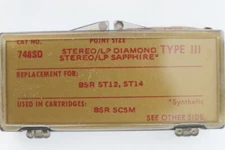 RECOTON Type III NOS Replacement Needle Stylus 748 SD BSR ST12 ST14 Diamond