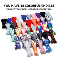 1Pair Flat Shoe Laces Replacement for Sneakers Boots Athletic Shoes 24 - 72 Inch