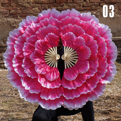 1x Peony Flower Hand Fan For Dancing Play Costume Or Home Room Left /Right Hand - Picture 5 of 32