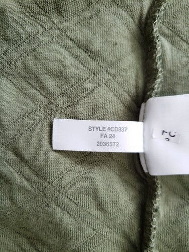(M5) J. Crew Quilted Jacket Womens Size M Cardigan Sweater Green Grandmacore - Picture 9 of 9