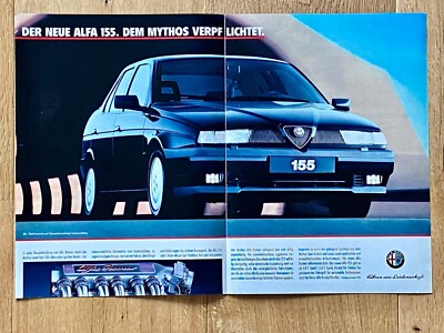 Alfa Romeo 155 V6 Oldtimer Original 1992 Vintage Advert Werbung Reklame