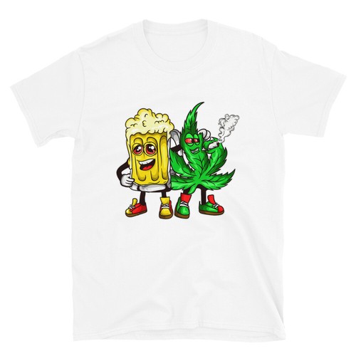 Beer Buds Funny Weed Cannabis Marijuana Lovers 420 Stoner Hippie Gift T-Shirt - Picture 6 of 6
