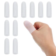 2" Silicone Gel Finger Cots, 10 Pcs Fingertips Sleeve Protector, White