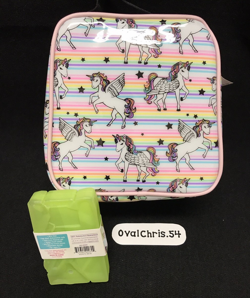 チャーム❷ Betsey Johnson 2pc Unicorn Pegasus Insulated Lunch Tote Bag w/ ice