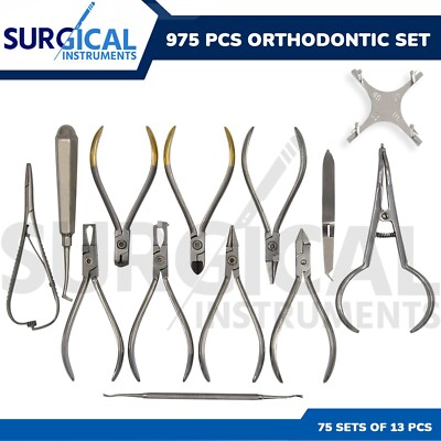 Lot 975 Pcs Dental Orthodontic Instruments Set Kit T/C Surgical German Grade