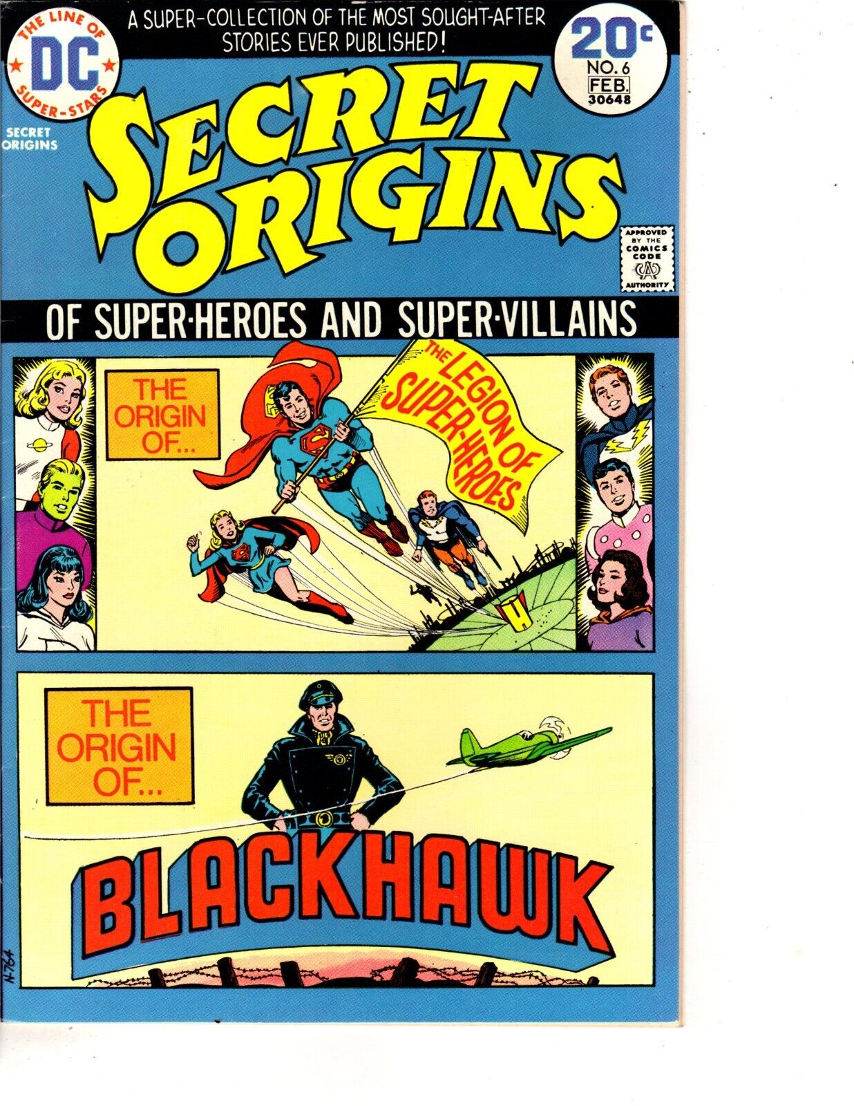 Secret Origins # 6 (VF 8.0) 1973.  Legion of Super-Heroes, Blackhawk.