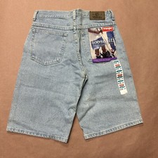 Vintage 1990 s Wrangler Boys Loose Fit Denim Shorts, Deadstock NWT, Size 14