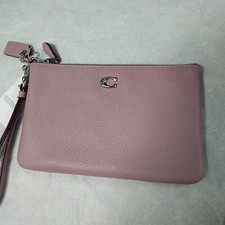 Coach Pebbled Faded Purple Leather Wristlet CH818 New