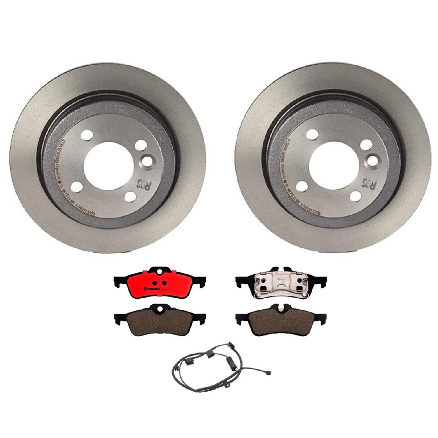 Brembo Rear Brake Kit Ceramic Pads Sensor Coat Disc Rotors for Mini R50 ...