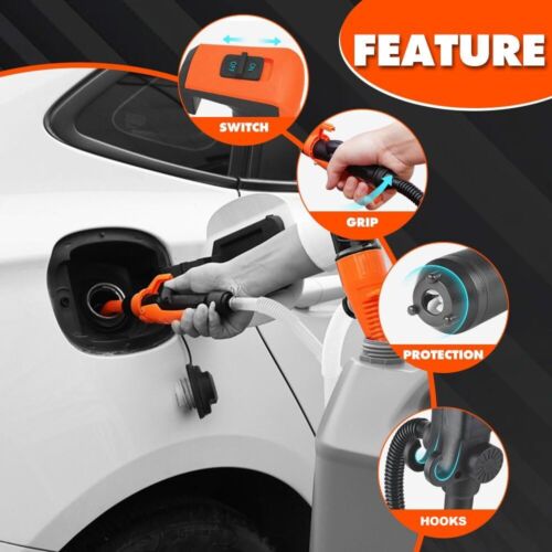 Tragbare angetriebene Batterie Flüssigkeit Transfer Pumpe 2,4 GPM für Kraftstoff Benzin Diesel - Bild 6 von 12