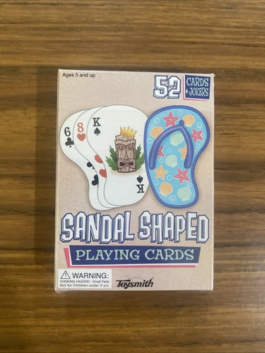 Sandal Shaped Souvenir Playing Cards Flip Flop Beach Theme Seashells Star Fish