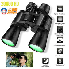 Zoom Binoculars 20X50 Day Night Vision BAK4 Prism High Power Waterproof  Case
