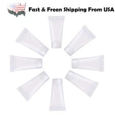 100pcs Squeezable Cosmetic Tubes 5/10/15/20/30ML Lotion Bottle Free syringe USA