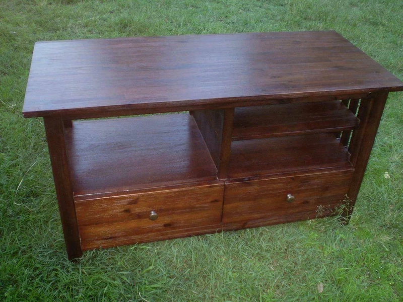 Low Line Timber 2 Drawer Entertainment Unit Great For Large Tv