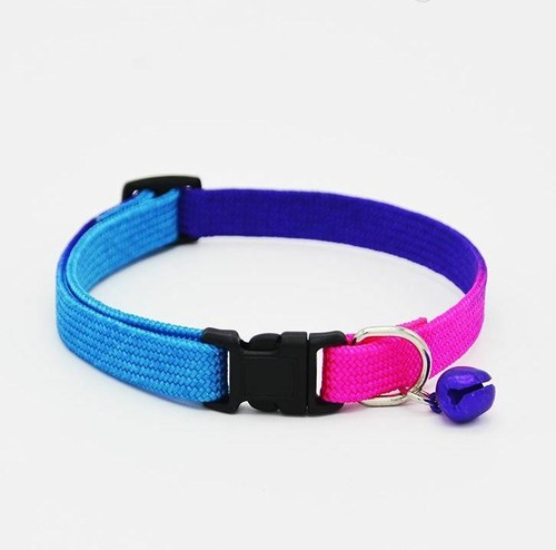 Cat's / Kitten's Adjustable, Strong, Luminous/Rainbow Coloured Collar With Bell - Picture 7 of 8