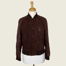 Chris! German Leather Burgundy Bomber Jacket 38 Snap Button Werner Christ