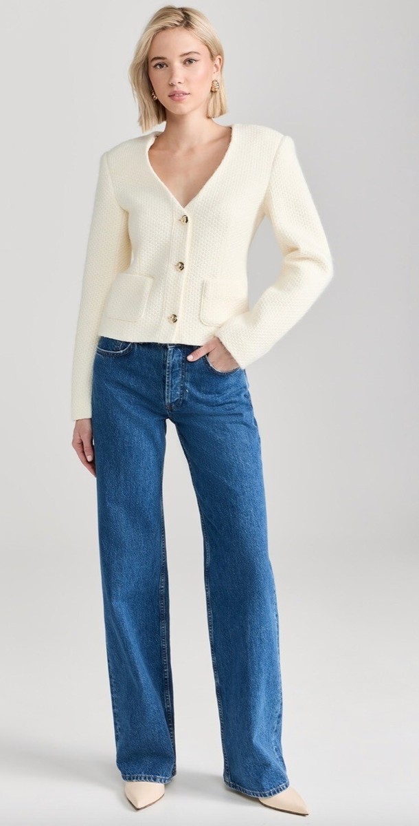 Anine Bing Anitta チェック ツイードジャケット ANINE BING Anitta Jacket - Cream And Black Tweed