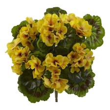 Nearly Natural Geranium Artificial Bush UV Resistant Set of 4 Indoor/Outdoor 