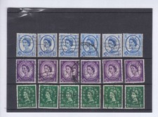1958-67 QUEEN ELIZABETH II STOCK CARD 18 GREAT BRITIAN PRE-DECIMAL STAMPS VFU#13