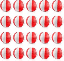 Red and White Paper Lanterns 20Pack Set Indoor Outdoor Use 15cm Festival Party