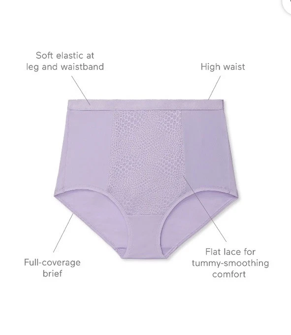 Warners Blissful Benefits Tummy Smoother Microfiber Brief 3-Pack-size:M(8/10) - Image 4 of 4
