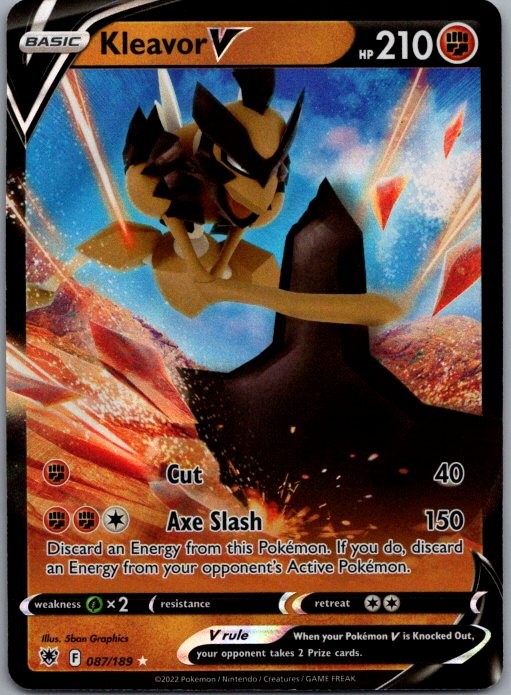 Kleavor V 087/189 Holo V Rare Astral Radiance Pokemon Near Mint