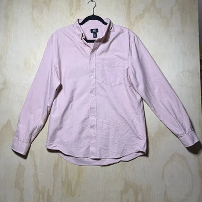 H&M Pink Button Down Shirt Mens Large Cotton Oxford Casual Long Sleeve - Image 1 of 4