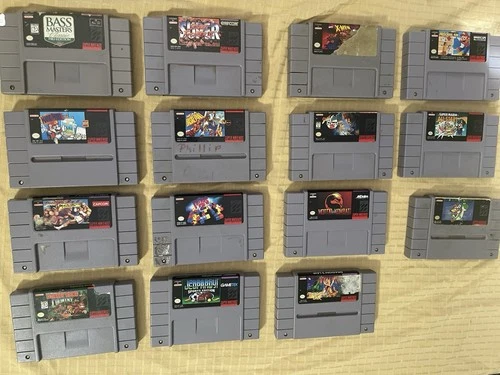 Nintendo SNES 15 game lot untested, dirty, damaged labels AS-IS