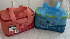 Trader joe's Mini Insulated Bags Set Peach & Blue NEW LIMITED  EDITION(2 Bags)