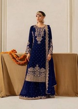 Wedding Wear Faux Georgette Top And Palazzo With Fancy Dupatta For Women