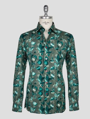 NEW KITON MULTICOLOR COTTON SHIRT US 17.5 - EU 44 SKE11