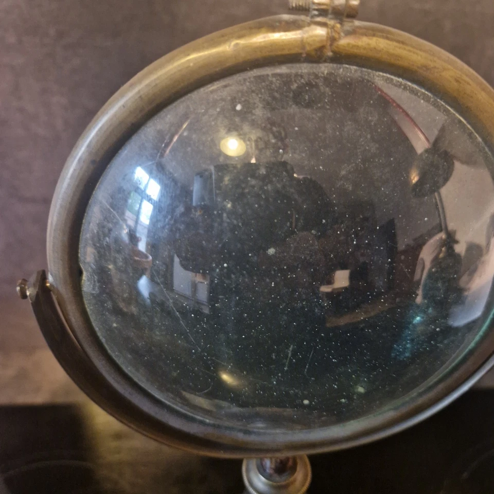 LOUPE ANCIENNE XIXÈME SUR PIED FONTE CABINET DE CURIOSITÉ - Photo 2/4