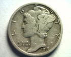 1919-D MERCURY DIME VERY FINE VF NICE ORIGINAL COIN BOBS COINS FAST SHIPMENT