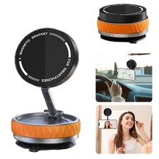 NEW Magnetic Car Phone Holder 360° | Vacuum Suction Cup Phone Stand Black/Orange