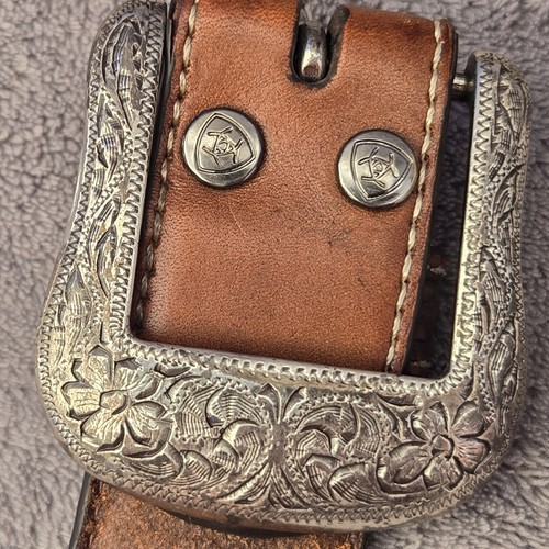 Ariat cintura e fibbia uomo 34 pelle marrone cintura western fibbia decorativa floreale - Foto 2 di 24