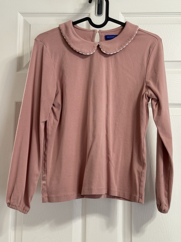 Girls Masion Me Katie Collared Top, Dusty Pink, Size 12 Yrs