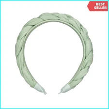 Sage Green Braided Headband Women Padded Fabric Hairband Fashion Accessory