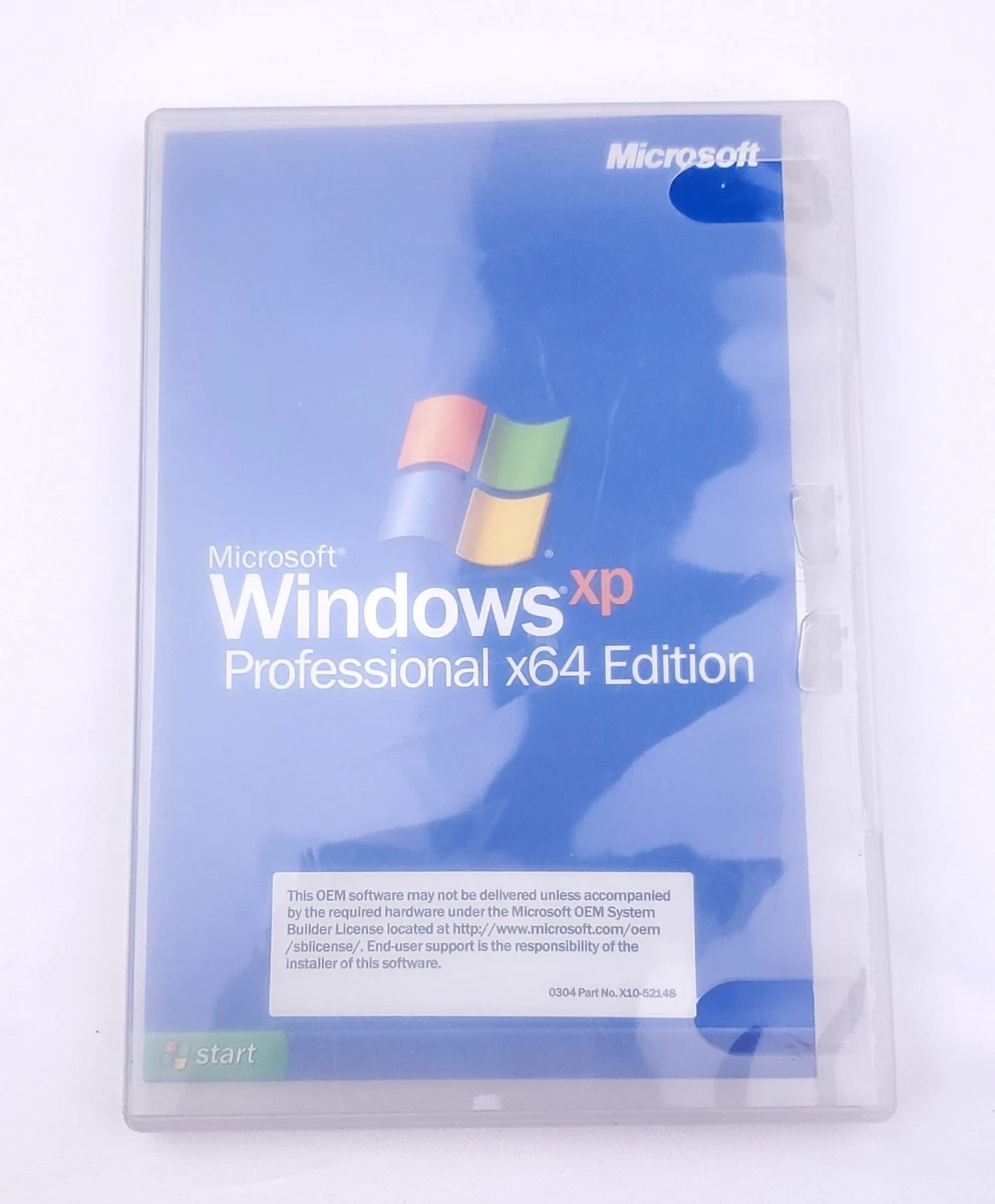 Microsoft Windows XP 64-bit CD Operating System Software for sale