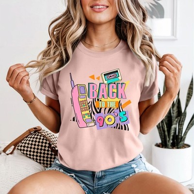 Back To The 90s Retro Nostalgie Damen T-Shirt Cassette Phone