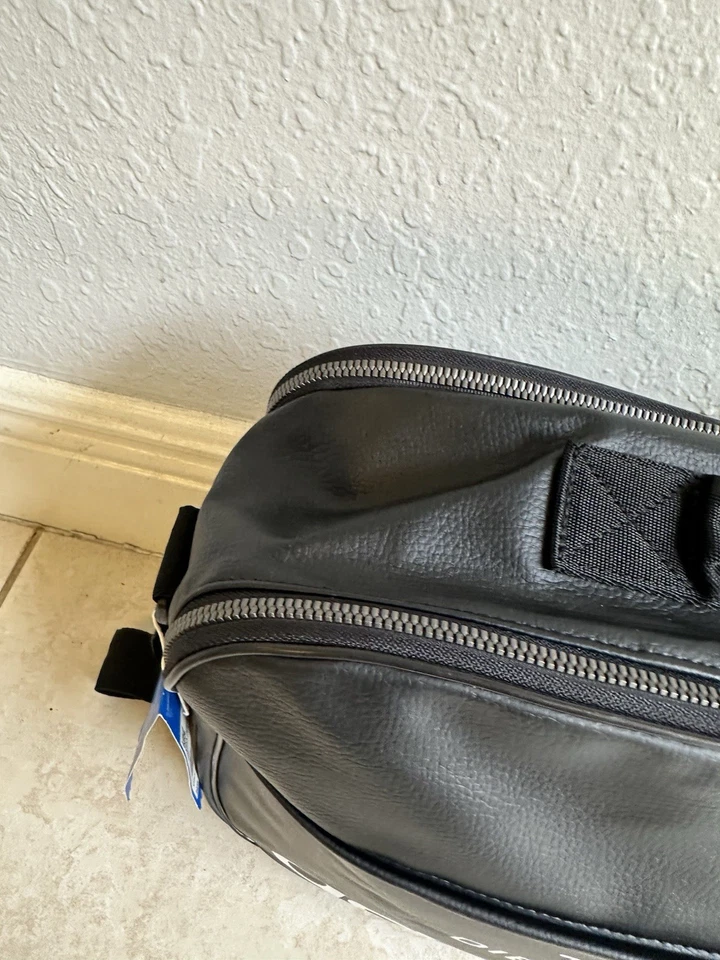 Bolsa de avião Adidas Originals masculina arquivo vintage couro preto rara - Imagem 4 de 4