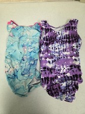 Girl's Leotards For Gymnastics Dance Or Swimming - 2 Leo's Size 10
