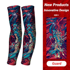 Long Summer Tattoo Sleeves Seamless Armguard Sun Protection Cover Outdoor Gloves
