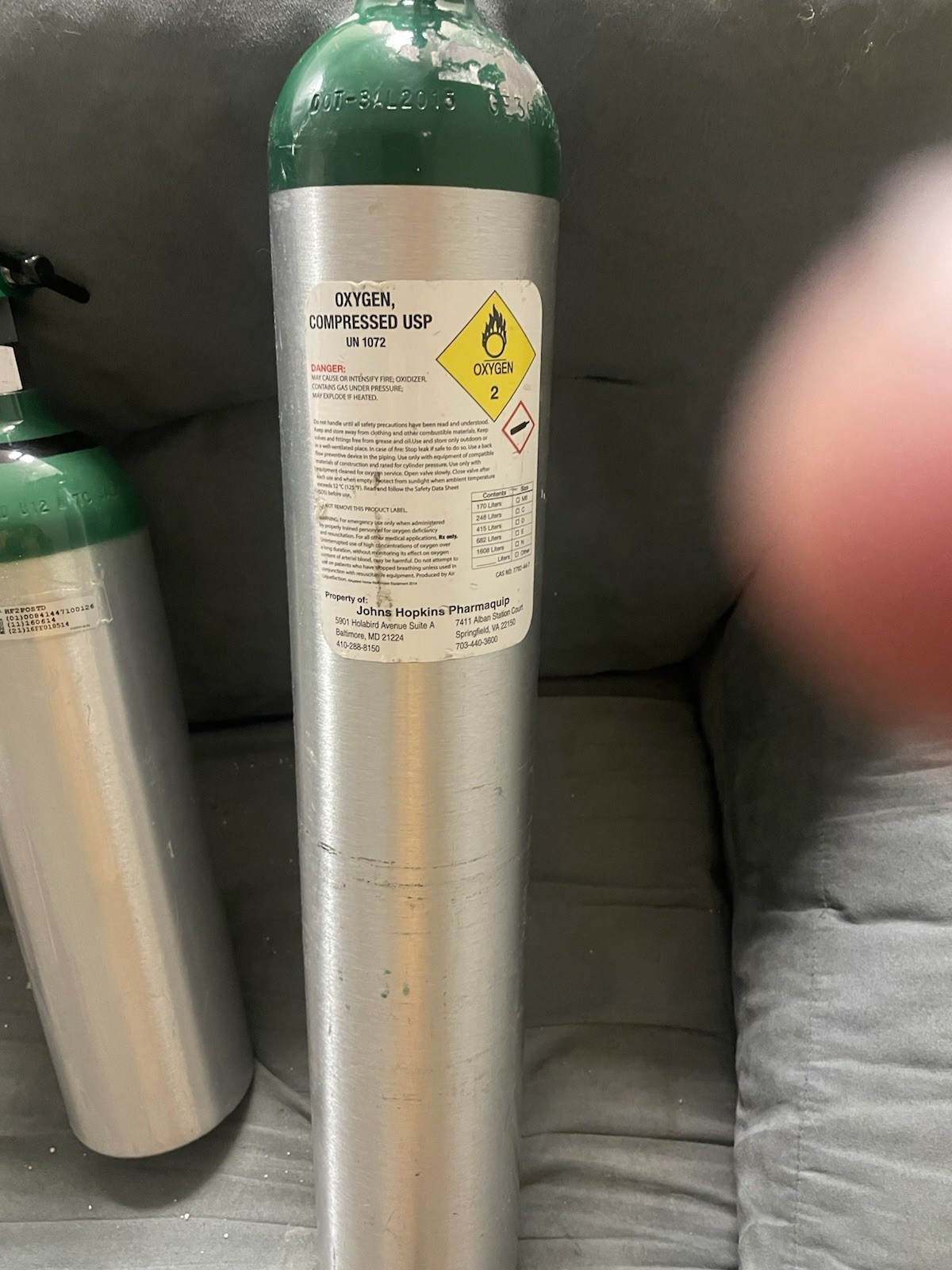 Invacare oxygen tank