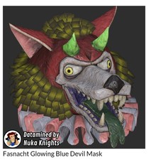 Fallout 76 Fasnacht Glowing Blue Devil Mask for PS4/PS5