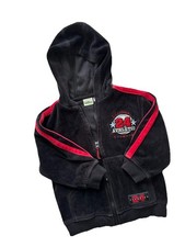 Vintage 2002 Sesame Street 3T Black Athletic Jacket Fleece Lined Zip Up