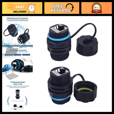 Waterproof CAT6 RJ45 Coupler - IP68 Shielded Panel Mount Ethernet Connector 2-Pa