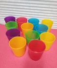 KID'S ADULT'S 12 X 220ML CUP SET HARD-WEARING PLASTIC MULTICOLOUR'S ?✨