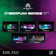 Diorama 1/64 Garage Model LED Lighting Cyberpunk Parking Lot Scene Display Model
