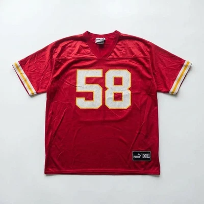 Kansas City Chiefs Puma Vintage Jersey Thomas No. 58 NFL Rot XL fits Mens M/L - Bild 1 von 4